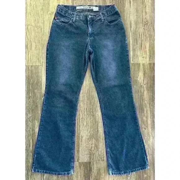 Vtg Y2K Mudd Jeans Womens Juniors Size 11 Dark Wash Mid-Rise Bootcut *Read* - Picture 2 of 16